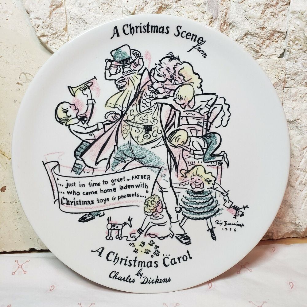 3/$18 Charles Dickens A Christmas Carol 10" ceramic  plate collectible